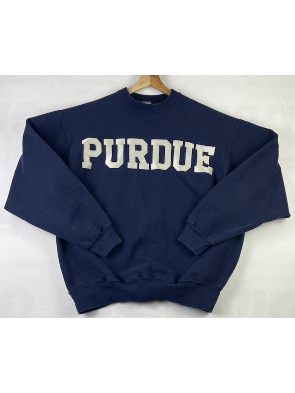Vintage Fruit of the Loom Purdue HEAVYWEIGHT Navy Super Cotton Sweatshirt Sz XL